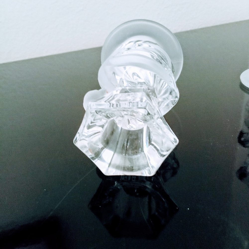 Crystal Swan Candlestick Holders Set of 2 Vintage 4" tall - Picture 3 of 4